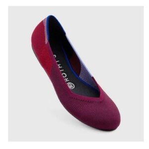 Rothy’s Berry Colorblock Flats Size 8 Red Maroon
